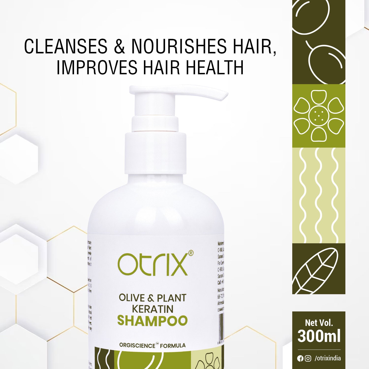 Olive & Plant Keratin Shampoo - 300ml