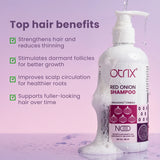 Otrix Red Onion & Black Seed Shampoo for Hair Fall Control | Strengthens Roots, Reduces Breakage & Boosts Growth | 300ml