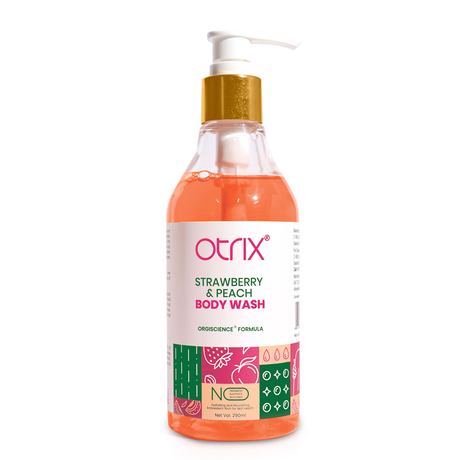 otrix strawberry and peach body wash