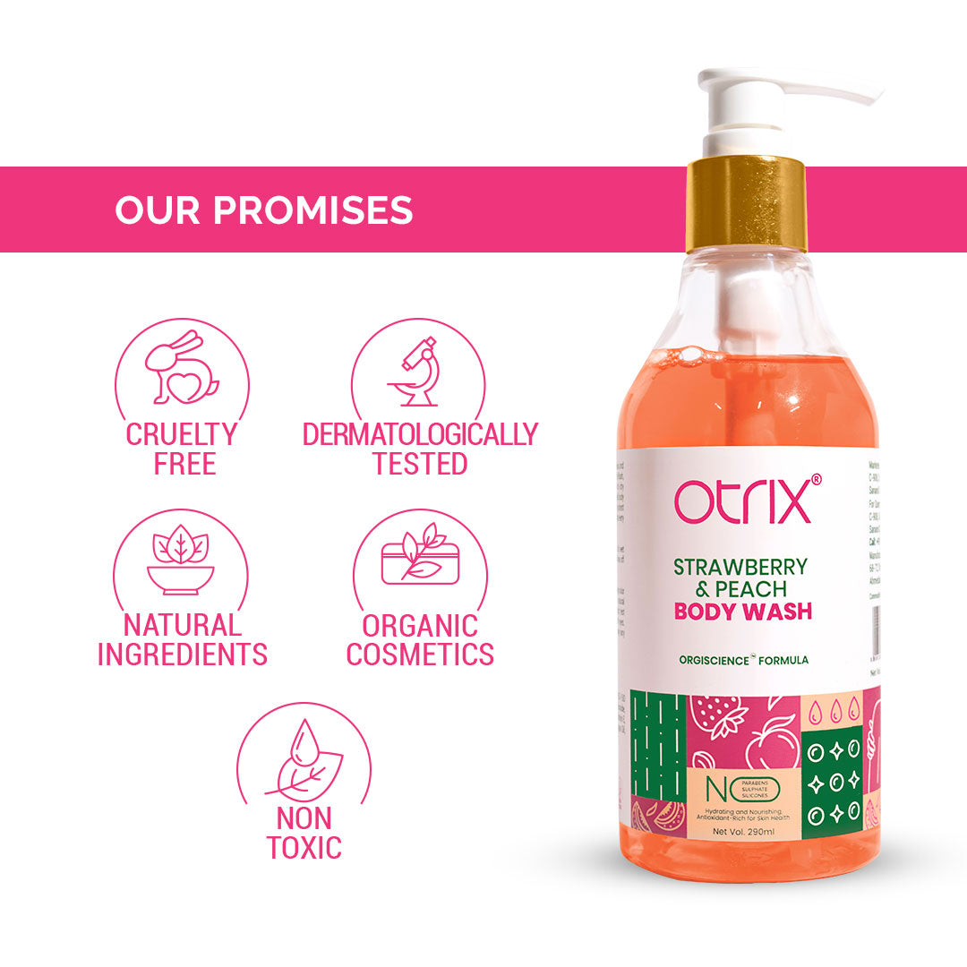 otrix strawberry and peach body wash