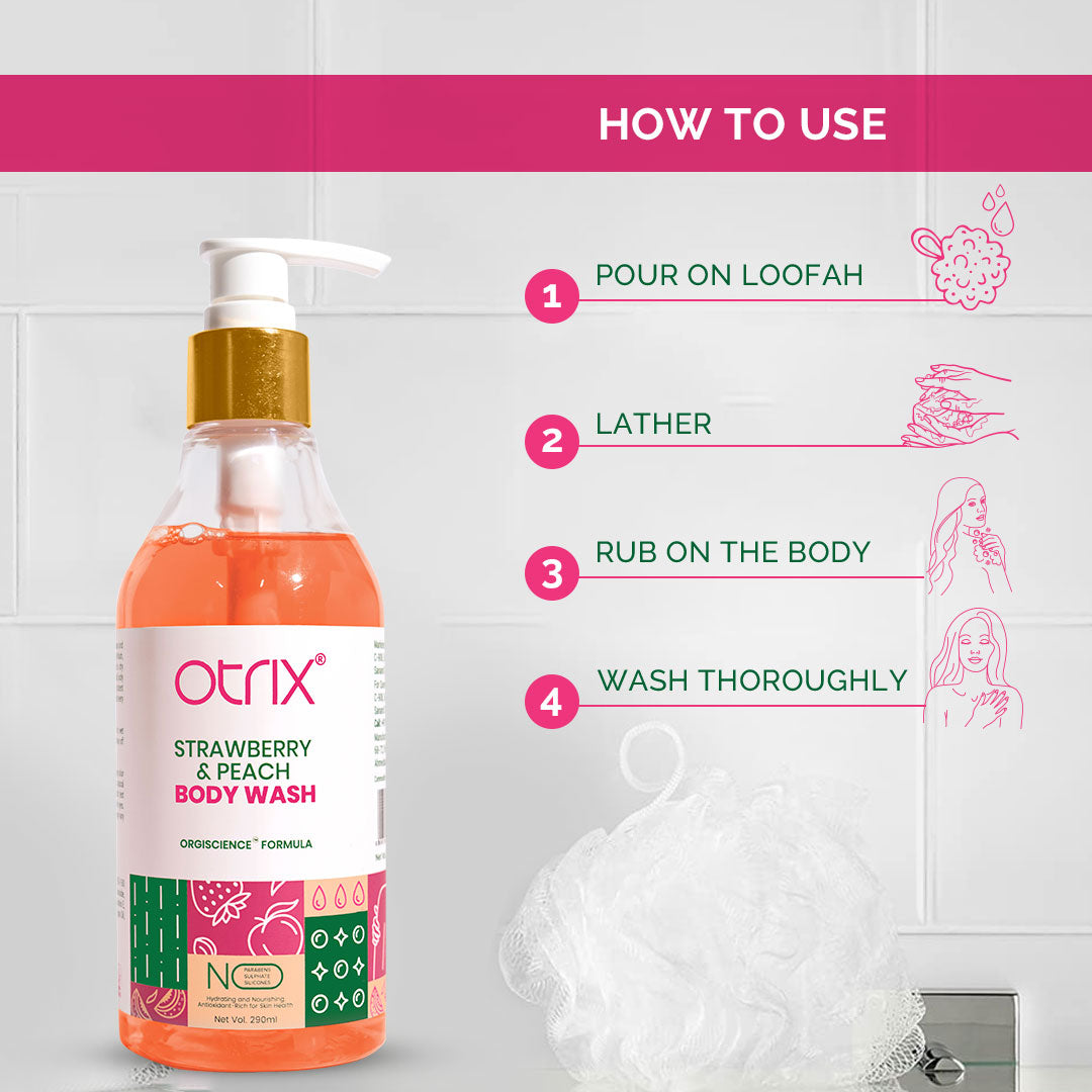 otrix strawberry and peach body wash