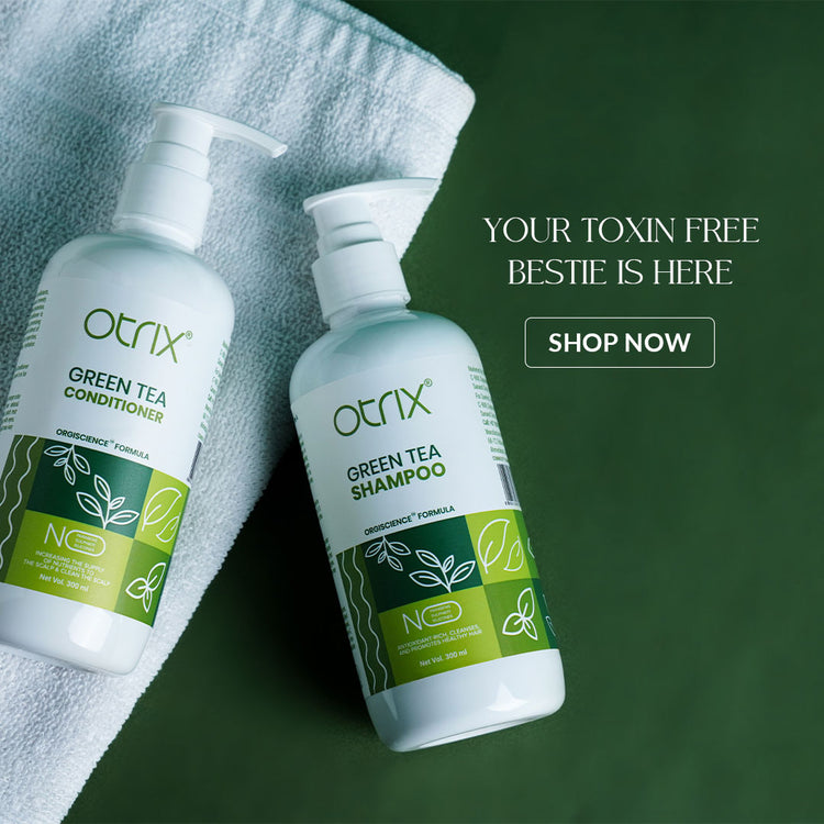 otrix green tea shampoo and conditioner banner
