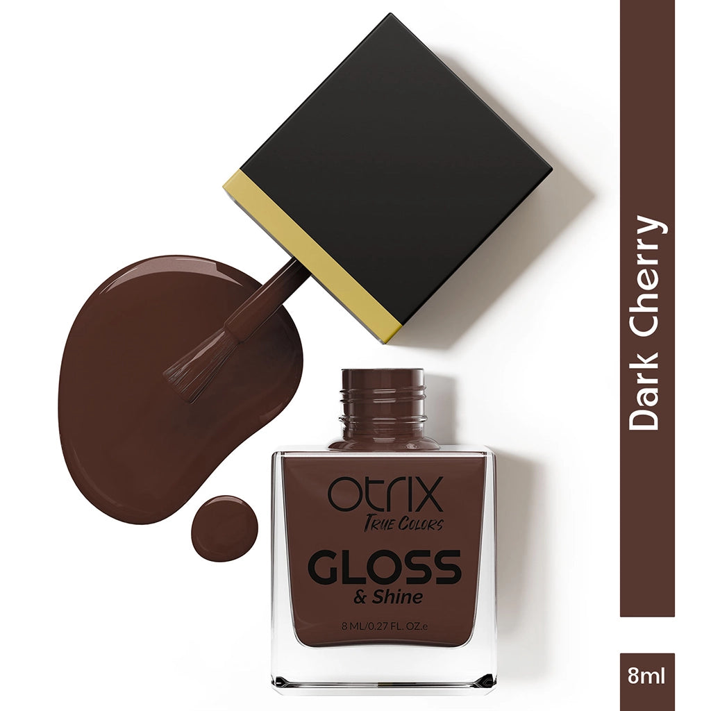 True Colors Dark Cherry Gloss & Shine Nail Polish - 8ML