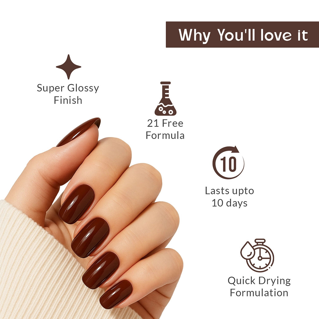 True Colors Dark Cherry Gloss & Shine Nail Polish - 8ML