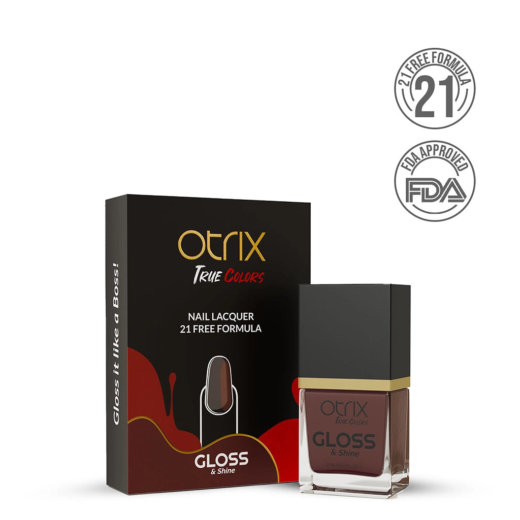 True Colors Dark Cherry Gloss & Shine Nail Polish - 8ML
