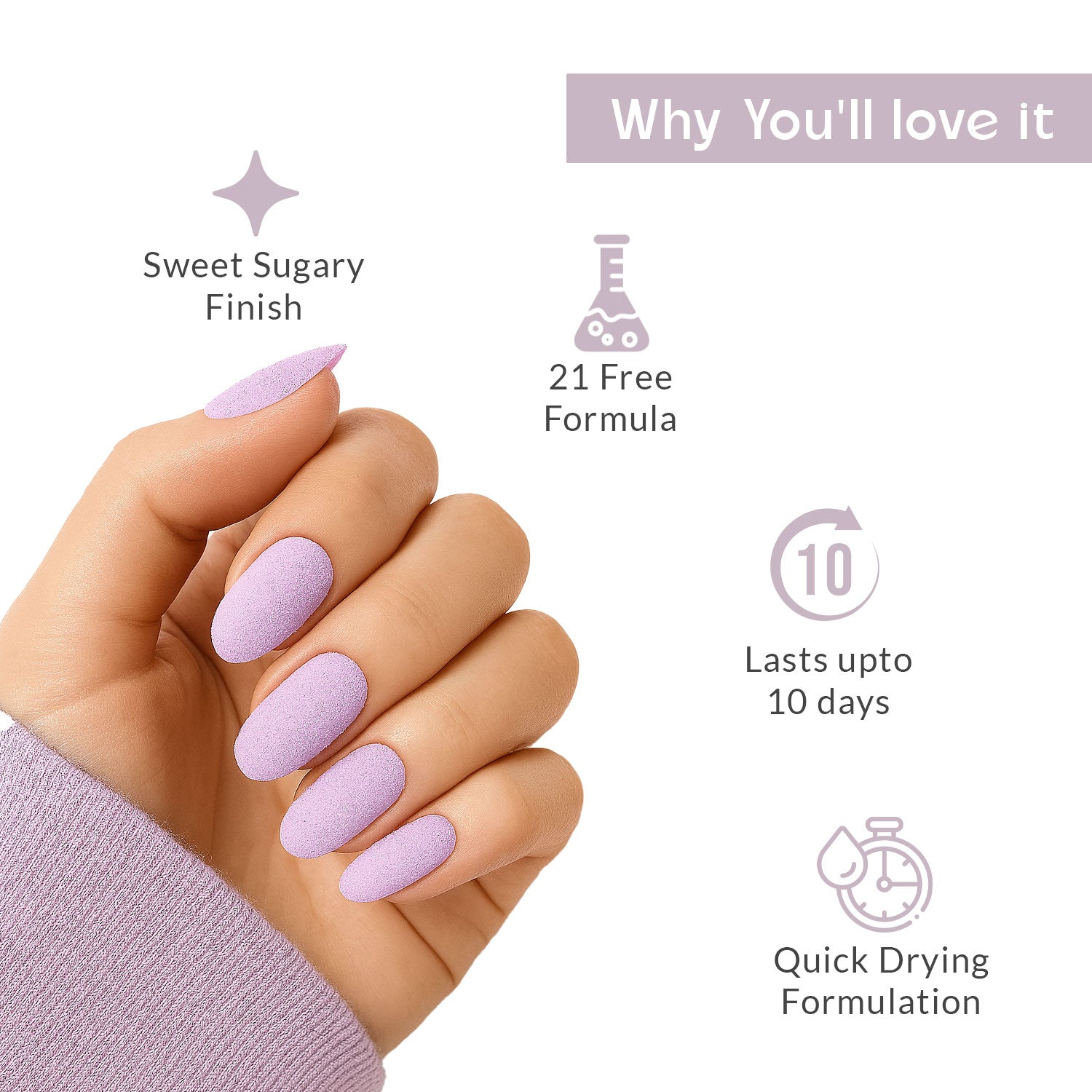 Frosted Violet Sugar Candy Nail Polish - 04