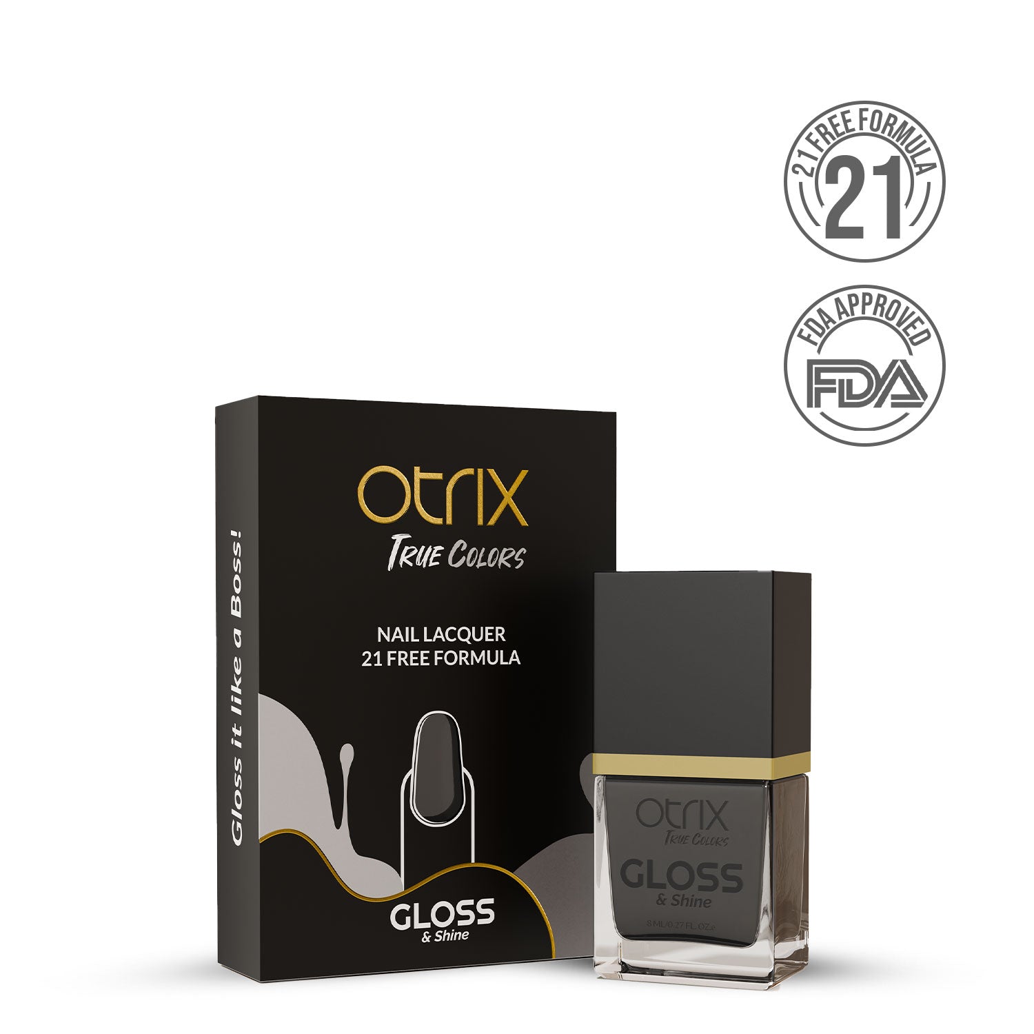 Midnight Black Gloss and Shine Nail Polish - 02