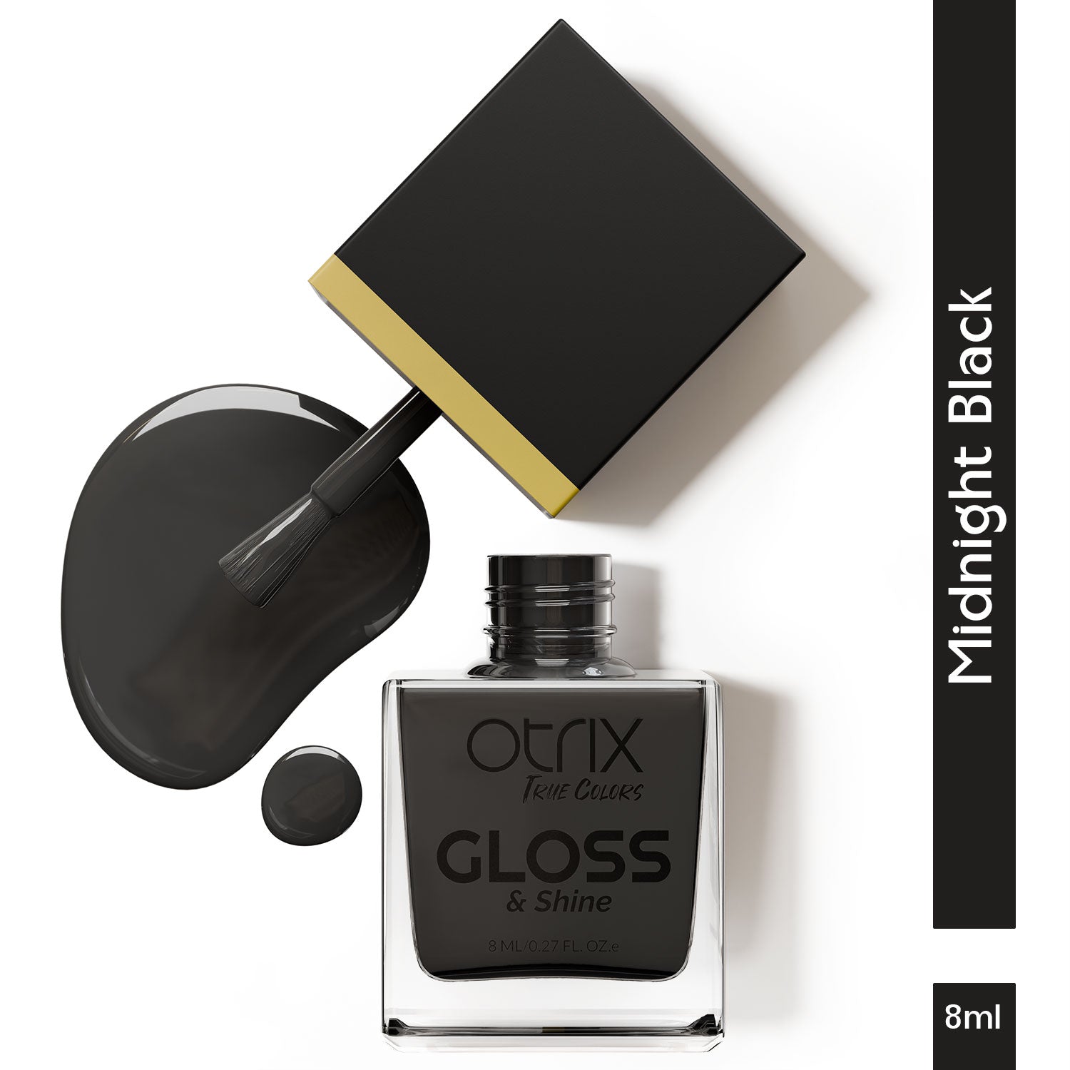 Midnight Black Gloss and Shine Nail Polish - 03