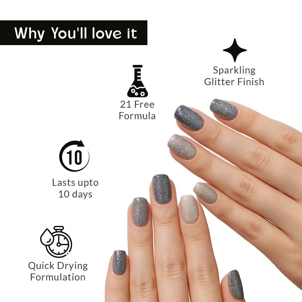 True Colors Platinum Twinkle Sparkling Stories Nail Polish - 8ML