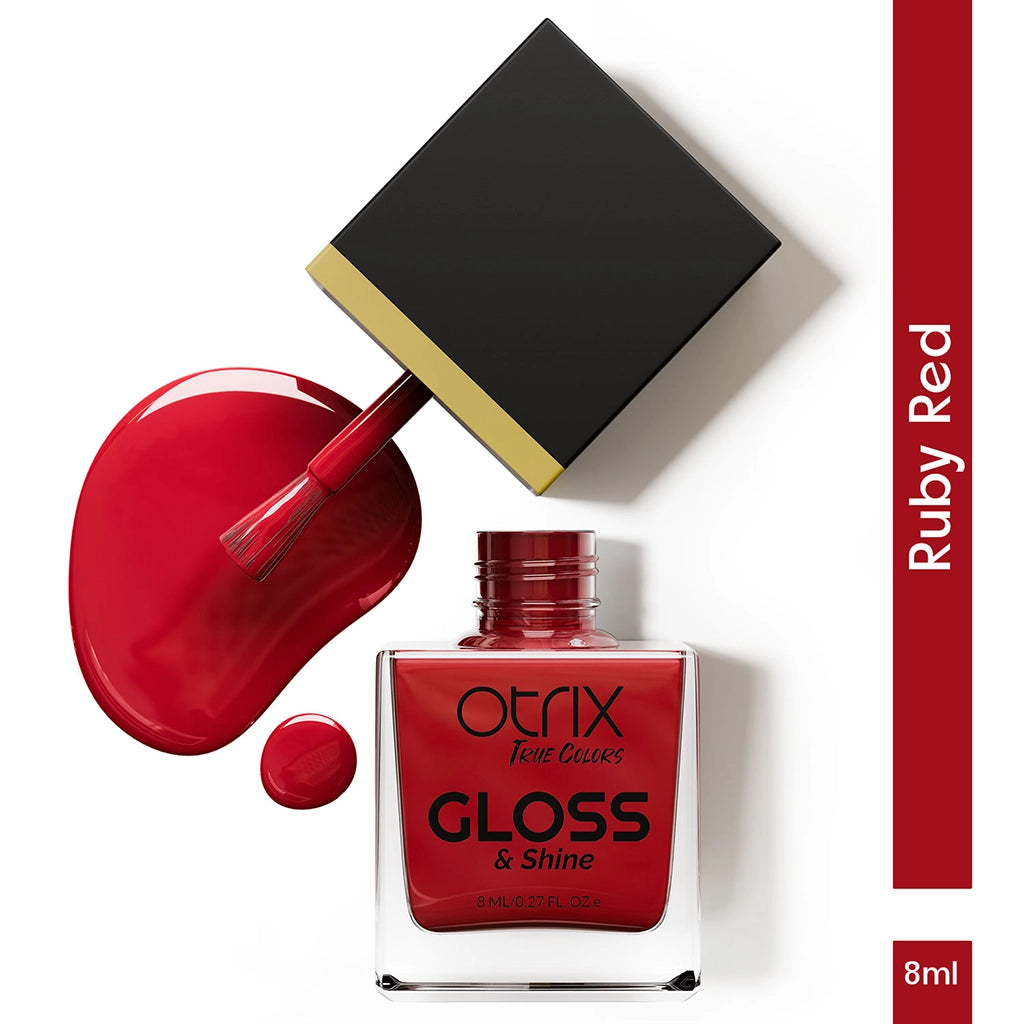 True Colors Ruby Red Gloss & Shine Nail Polish - 8ML