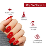 True Colors Ruby Red Gloss & Shine Nail Polish - 8ML