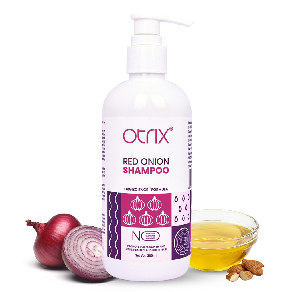Otrix Red Onion & Black Seed Shampoo for Hair Fall Control | Strengthens Roots, Reduces Breakage & Boosts Growth | 300ml